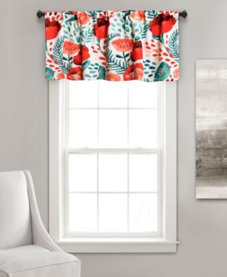 Lush Decor Poppy Garden Room-Darkening Valance Curtain, 52" x 18"