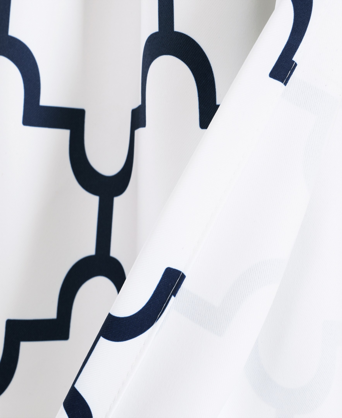 Lush Decor Bellagio Valance Curtain 52"W x 18"W +2" Navy - Kitchen Valances For Windows - Trellis Curtain Valance