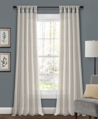 Lush Décor - Burlap Knotted Tab Top 95"x45" Window Panel Set