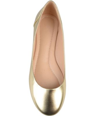 Journee Womens Kavn Medium and Wide Width Comfort Insole Slip On Round Toe Ballet Dress Flats