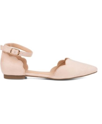 Women's Lana Scalloped Edge Ankle Strap Flats