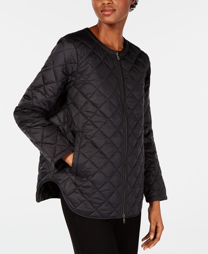 Eileen fisher quilted denim jacket discount