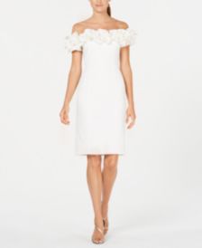 Off-The-Shoulder Ruffle Sheath Dress