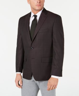 burgundy windowpane sport coat