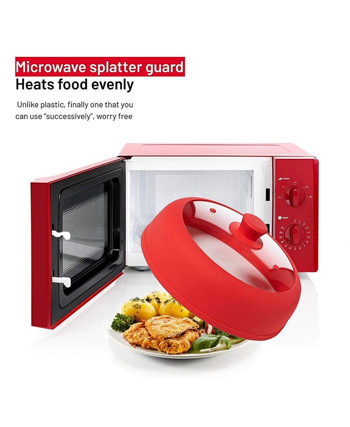 Bezrat Classic Touch Silicone and Glass Microwave Plate Cover Macy's