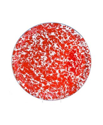 Red Swirl Enamelware Collection 20" Serving Tray