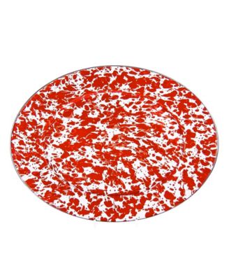 Red Swirl Enamelware Collection 16" x 12" Oval Platter