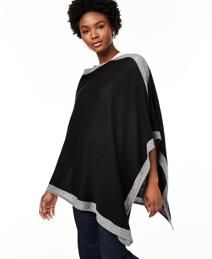 Charter Club Cashmere Border Poncho, Created for Macy's Macy's