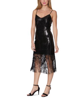 Laundry by Shelli Segal Sequin Fringe Cocktail Dress - Macy's