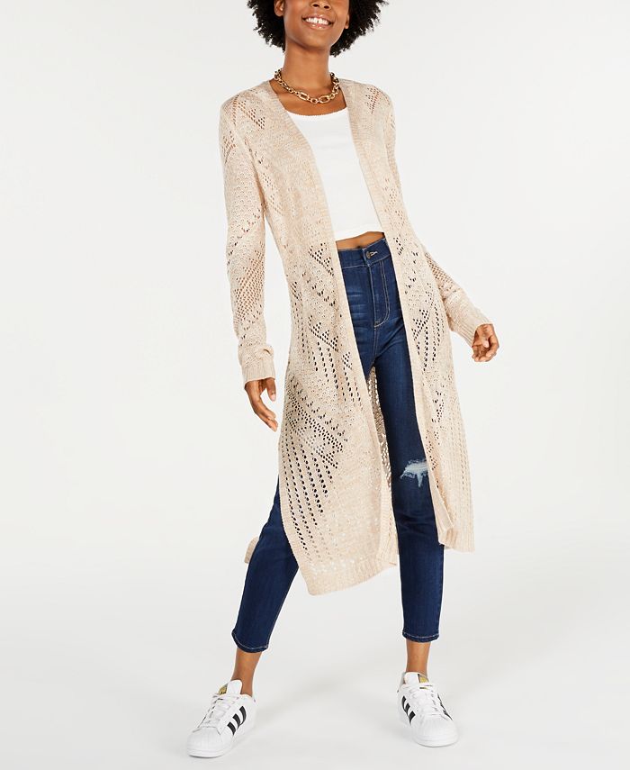 Hooked Up by IOT Juniors' Cotton Duster Cardigan - Macy's