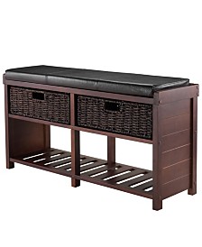 Winsome Fulton Cushion Storage Hall Bench With Baskets Reviews
