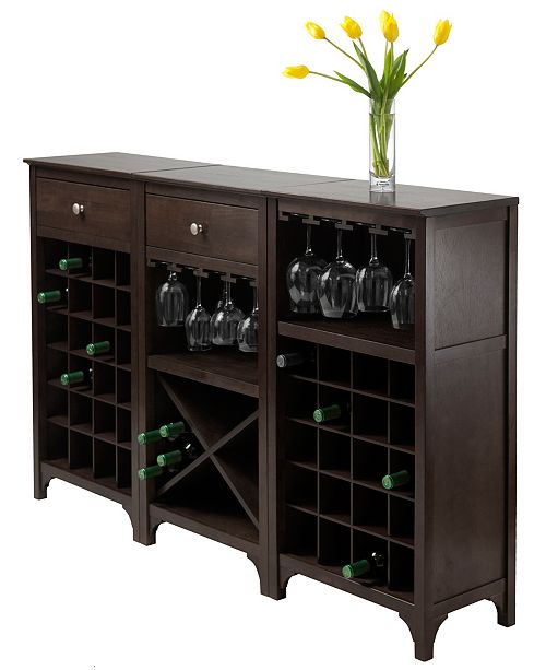 Winsome Ancona 3 Piece Modular Wine Cabinet Set Reviews