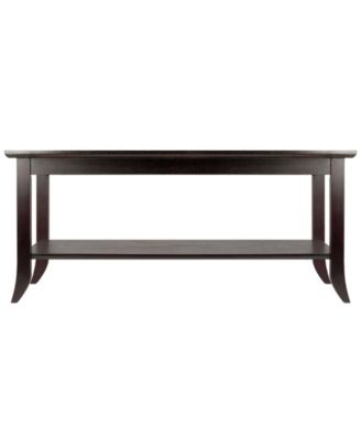 Genoa Rectangular Coffee Table with Glass Top and Shelf