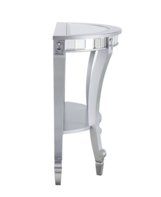 Pennsbury Glam Mirrored Demilune Console Table