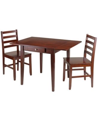 Hamilton 3-Piece Drop Leaf Dining Table with 2 Ladder Back Chairs