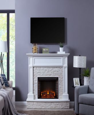 Blakely Faux Stone Media Fireplace