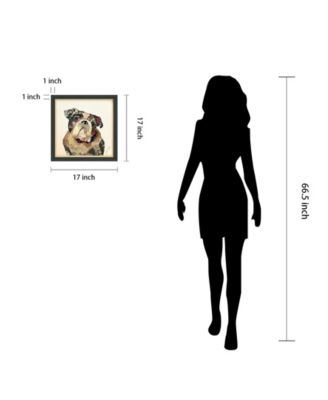 'English Bulldog' Dimensional Collage Wall Art - 17'' x 17''