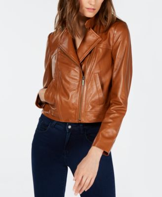 michael kors petite leather jacket