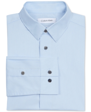 Calvin Klein Big Boys Slim Fit Solid Stretch Poplin Shirt