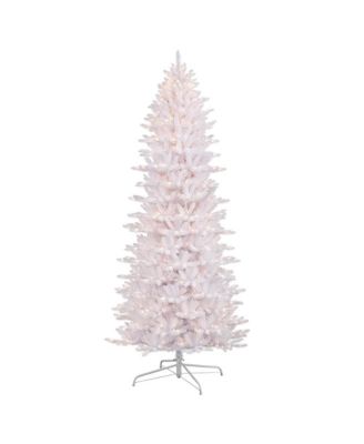 Puleo - 9 ft. Pre-Lit White Slim Fraser Fir Artificial Christmas Tree with 800 UL-Listed Lights