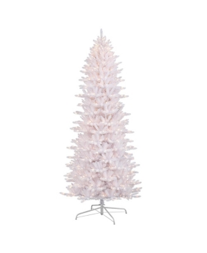 Puleo International 9 Ft. Pre-lit White Slim Fraser Fir Artificial Christmas Tree With 800 Ul-listed Light