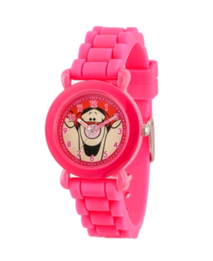 EwatchFactory Girl's Disney All About Me Portfolio Tigger Pink Plastic Time Teacher Strap Watch 32mm