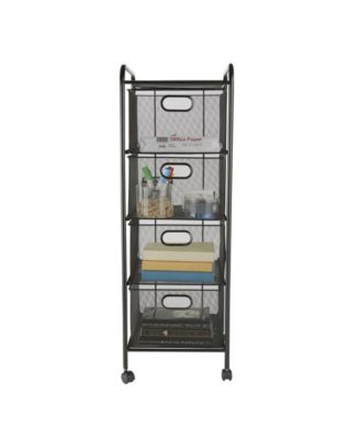 Mind Reader 4 Drawer Storage Cart Heavy Duty Multi Purpose Cart