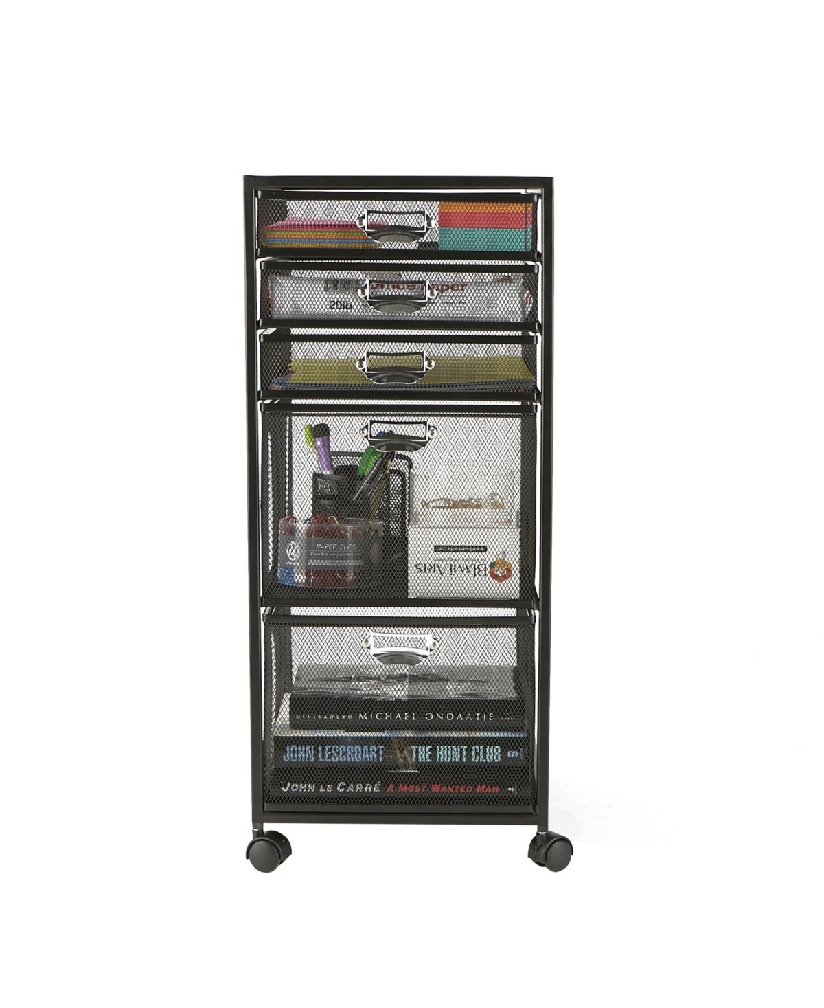 5-Tiered Drawer Storage Cart, Utility Cart - Black