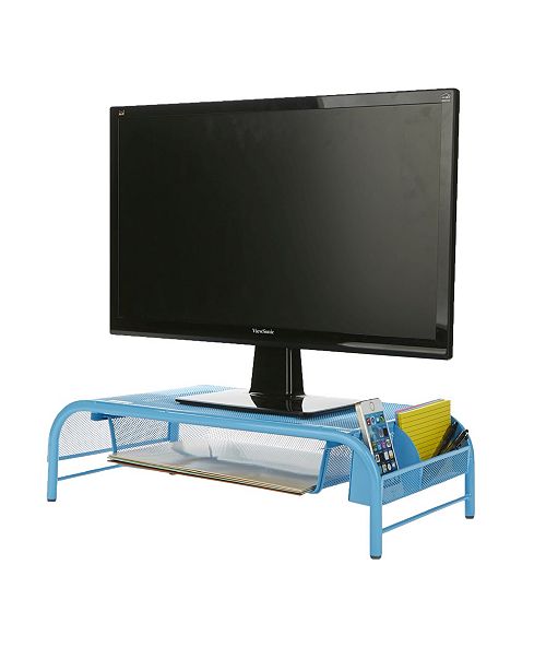 Mind Reader Metal Mesh Monitor Stand And Desk Organizer With