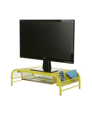 Mind Reader Metal Mesh Monitor Stand And Desk Organizer With Drawer