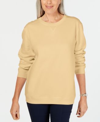 pale yellow crew neck sweatshirt