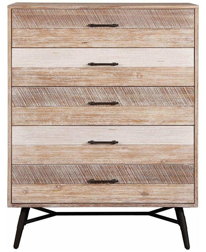 Macy's - Marlow 5-drawer Chest Rough Sawn Multi