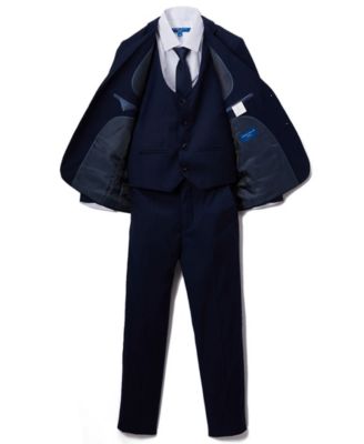 Big Boy's 5-Piece Shirt, Tie, Jacket, Vest and Pants Solid Suit Set
