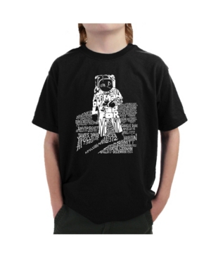 image of La Pop Art Big Boy-s Word Art T-Shirt - Astronaut