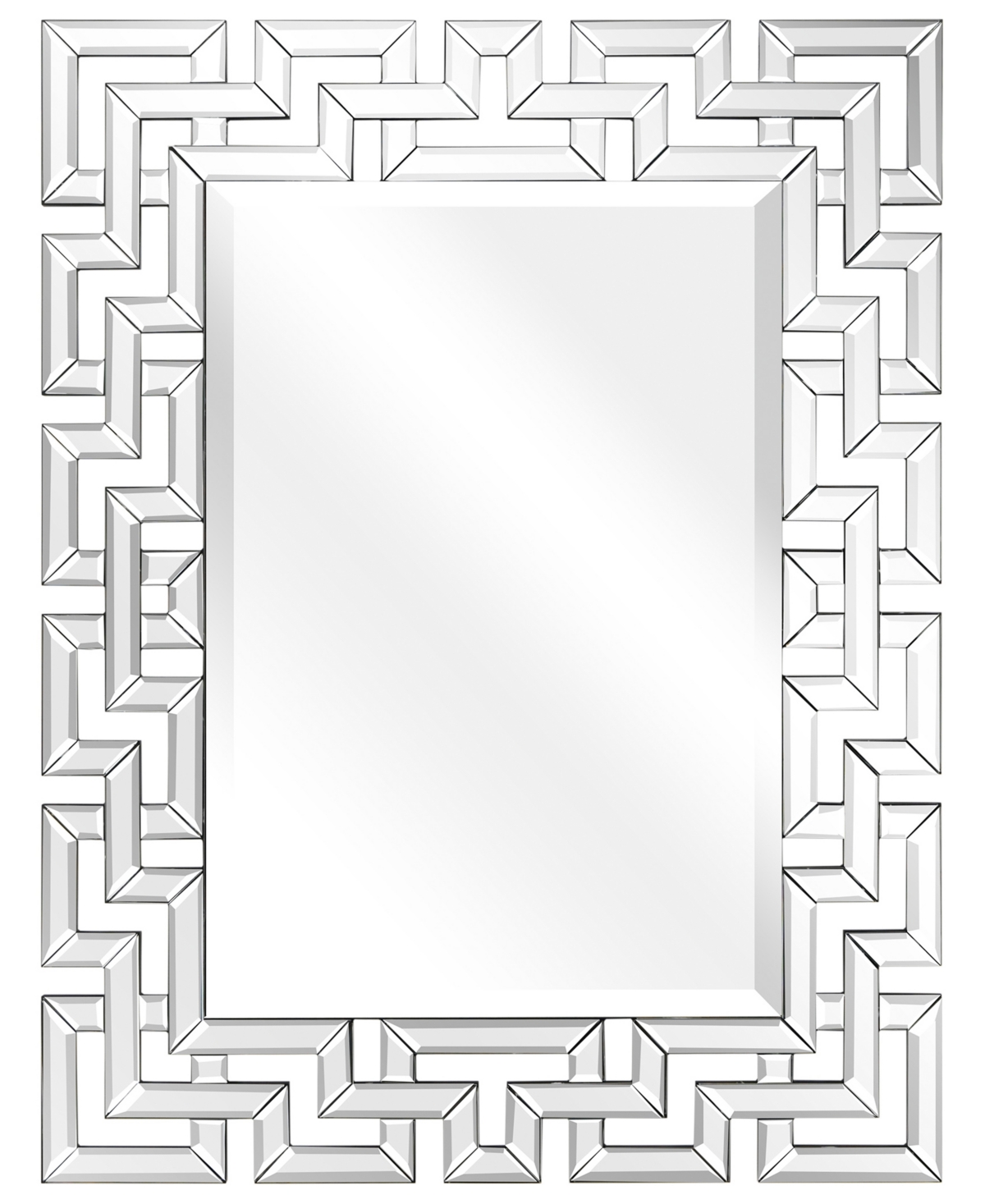 Solid Wood Covered with Beveled Antique Mirror Panels - 31" x 40" - Clear