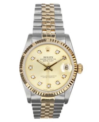 Pre-Owned Rolex Women's Swiss Automatic Datejust Jubilee Diamond (1/8 ...