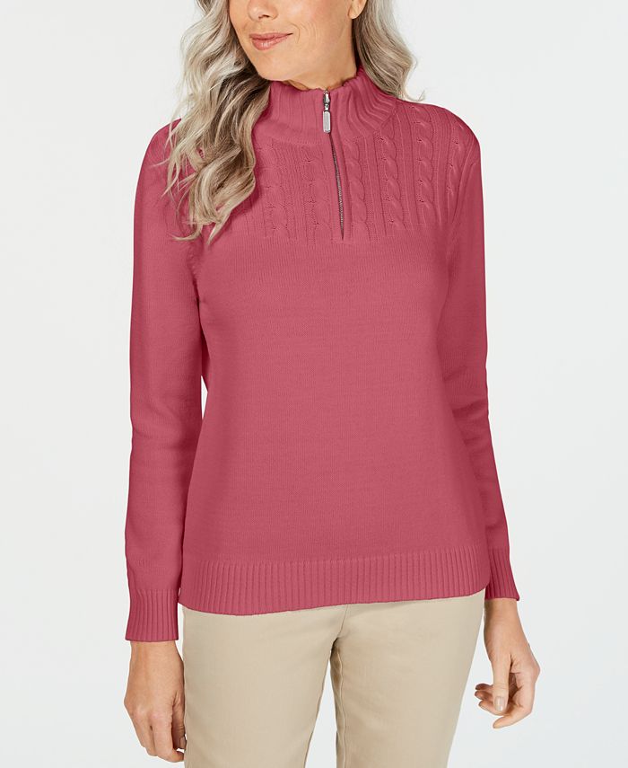 Karen Scott Cotton Zip Neck Sweater Created for Macy s Macy s