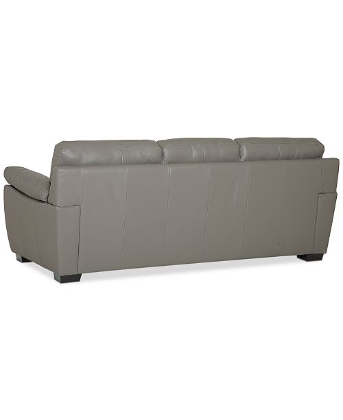 Lothan 87 Leather Sofa With 3 Cushions Created For Macy S