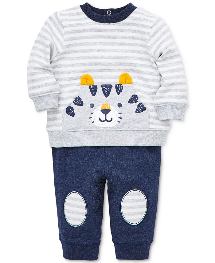 Little Me Baby Boys 2-Pc. Cotton Tiger Sweatshirt & Jogger Pants Set ...