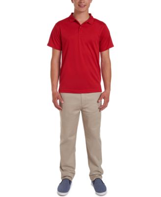 Young Men Uniform Short Sleeve Performance Stretch Polo