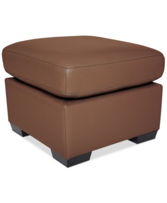 Lothan 24" Leather Ottoman
