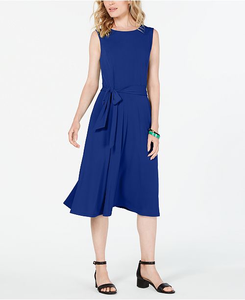 Charter Club Tie Waist Midi Dress Created For Macy S Reviews Dresses Women Macy S