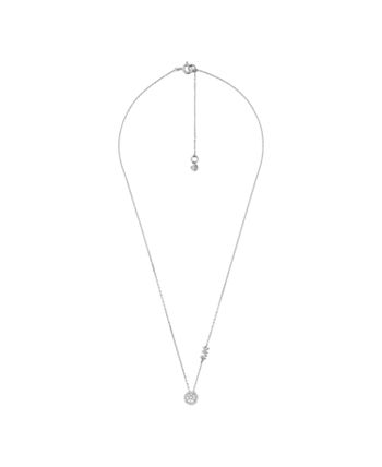 Michael Kors Sterling Silver Cubic Zirconia Pendant Necklace - Macy's