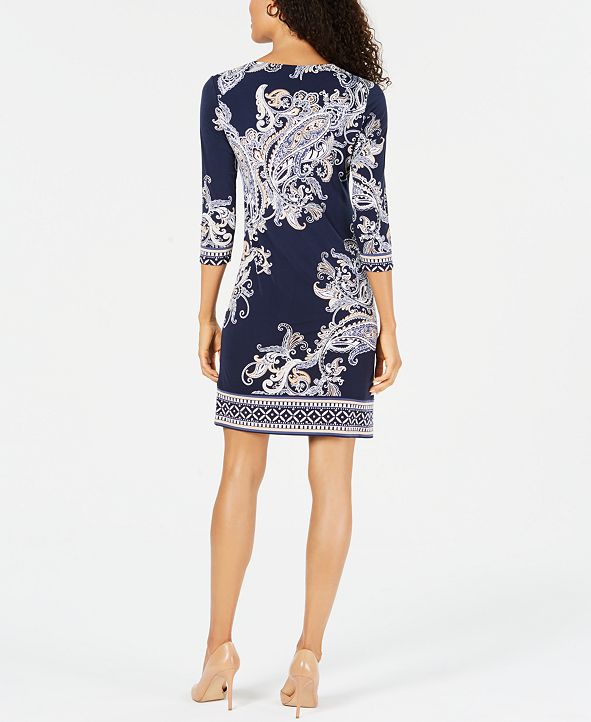 JM Collection Printed Studded Dress, Created for Macy's & Reviews ...