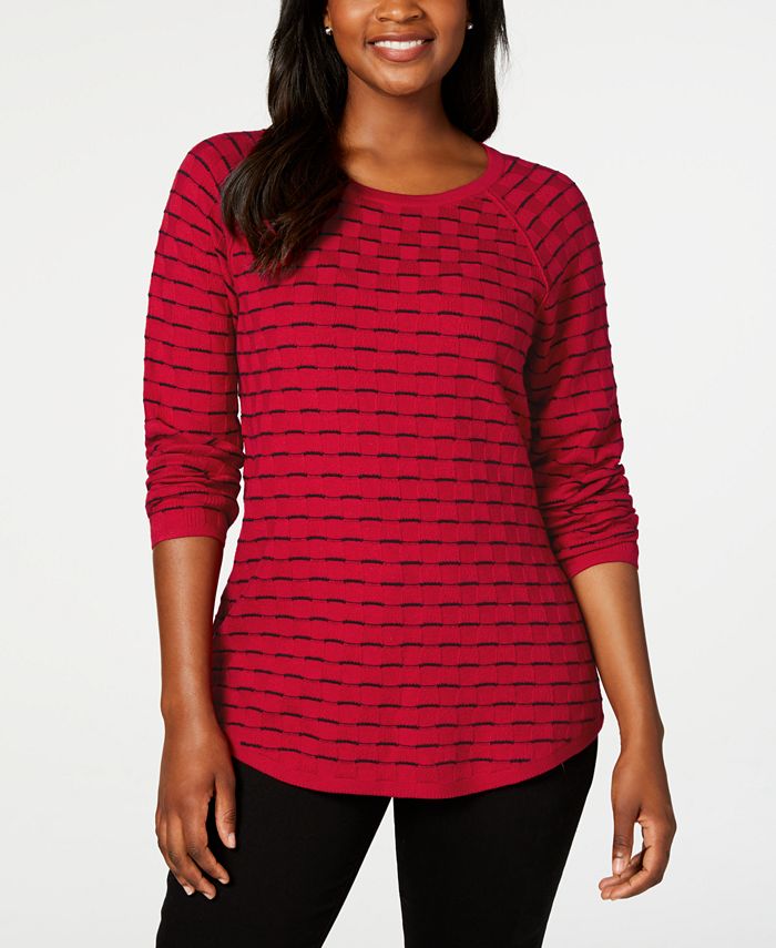 Karen Scott Box Stitch Curved Hem Sweater Created for Macy s Macy s
