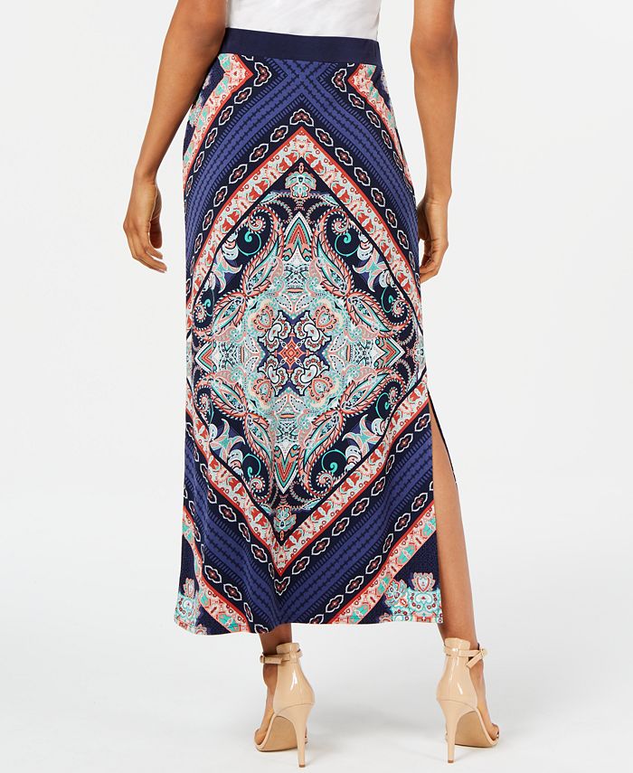 JM Collection Printed Column Skirt, Created for Macy's - Macy's