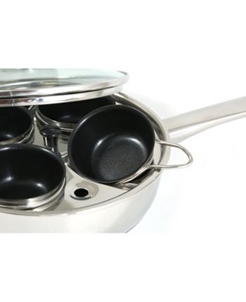 Cook Pro - 4 Cup Egg Stainless Steel Egg Poacher W/Non-stick Egg Cups