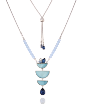 image of T Tahari Stone and Shells Pendant Necklace