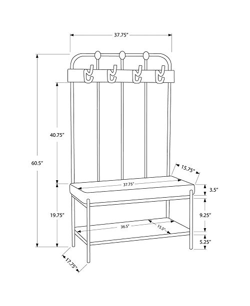 Monarch Specialties 60" H Leather Look Bench & Reviews ...