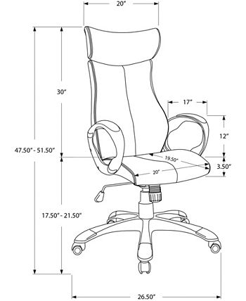 Monarch Specialties - Office Chair - Brown Leather-look High Back Executive